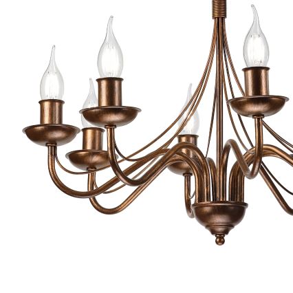 ANTON chain-hung chandelier 8xE14/60W/230V, bronze
