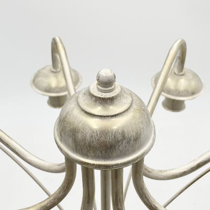 ANTON Chain-Hung Chandelier 8xE14/60W/230V, White Patina Finish