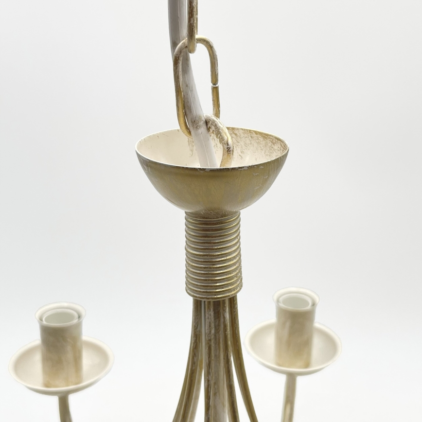 ANTON Chain-Hung Chandelier 8xE14/60W/230V, White Patina Finish