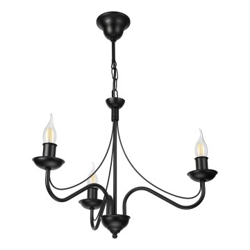 ANTON chain-mounted chandelier 3xE14/15W/230V, black