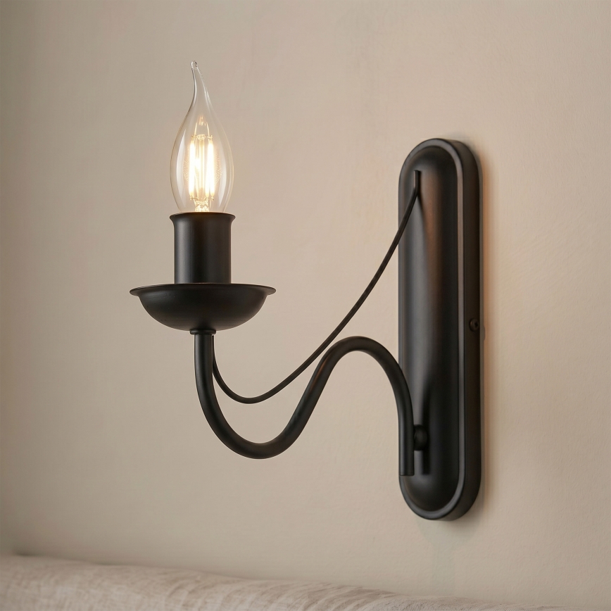 ANTON wall lamp 1xE14/60W/230V black