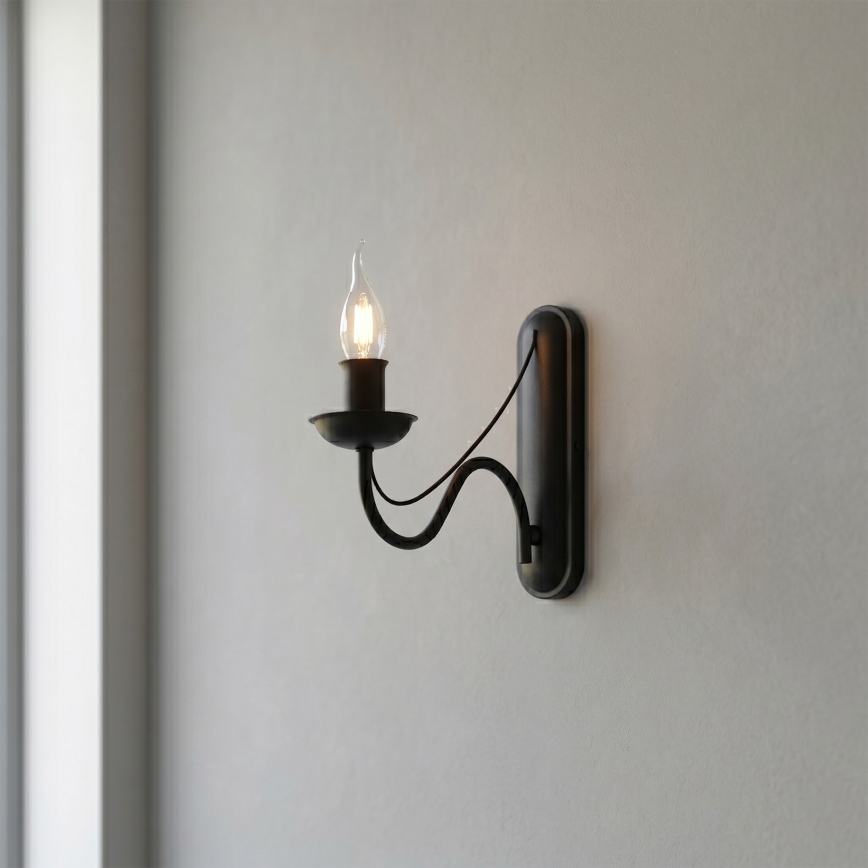 ANTON wall lamp 1xE14/60W/230V black