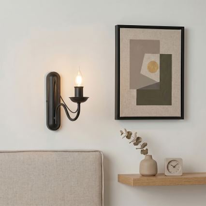 ANTON wall lamp 1xE14/60W/230V black