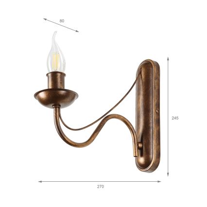 ANTON Wall Lamp 1xE14/60W/230V bronze