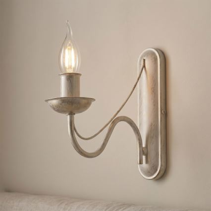 ANTON Wall Lamp 1xE14/60W/230V White Patina