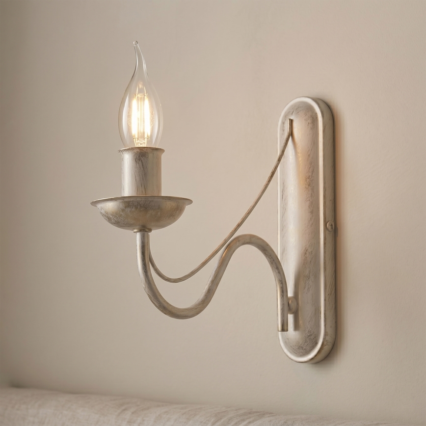 ANTON Wall Lamp 1xE14/60W/230V White Patina