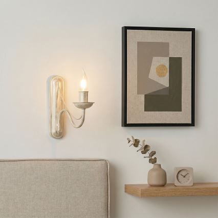 ANTON Wall Lamp 1xE14/60W/230V White Patina
