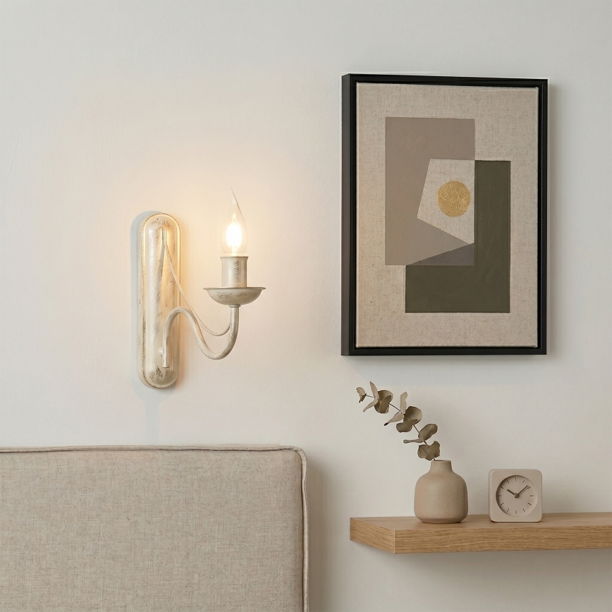 ANTON Wall Lamp 1xE14/60W/230V White Patina