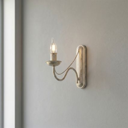 ANTON Wall Lamp 1xE14/60W/230V White Patina