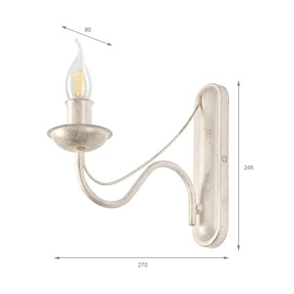 ANTON Wall Lamp 1xE14/60W/230V White Patina