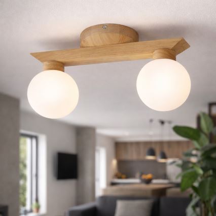 ANTONIO Flush-mount Chandelier 2xG9/5W/230V Oak/White