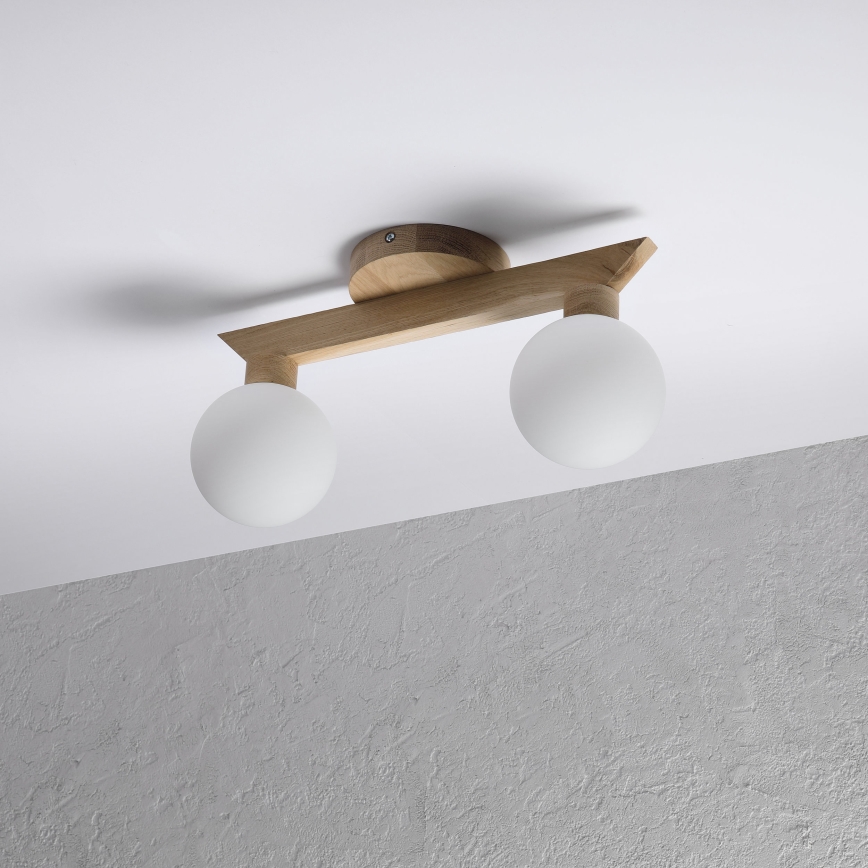 ANTONIO Flush-mount Chandelier 2xG9/5W/230V Oak/White