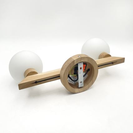 ANTONIO Flush-mount Chandelier 2xG9/5W/230V Oak/White