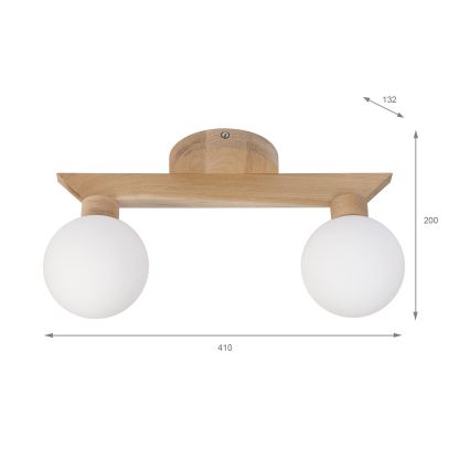 ANTONIO Flush-mount Chandelier 2xG9/5W/230V Oak/White