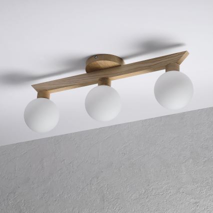 ANTONIO flush-mount chandelier 3xG9/5W/230V oak/white