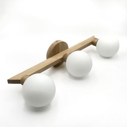 ANTONIO flush-mount chandelier 3xG9/5W/230V oak/white