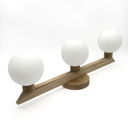 ANTONIO flush-mount chandelier 3xG9/5W/230V oak/white