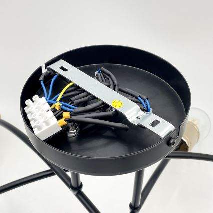 ANYA 6-Light Flush-Mount Chandelier 6xE27/15W/230V, Black/Gold