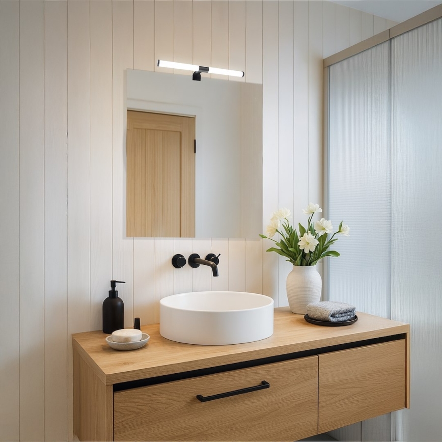 APA LED Bathroom Mirror Light, 6W/230V, 40 cm, IP44, Black