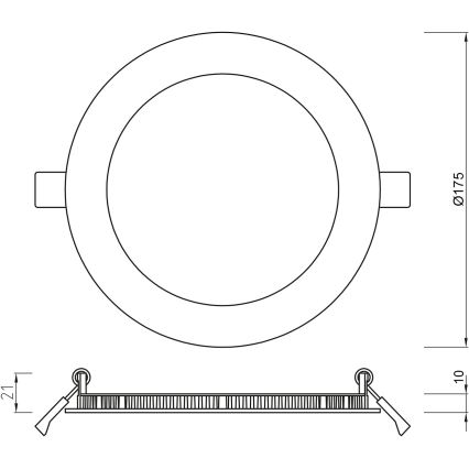 APLED - LED Bathroom recessed light RONDO LED/12W/230V IP54 175 mm