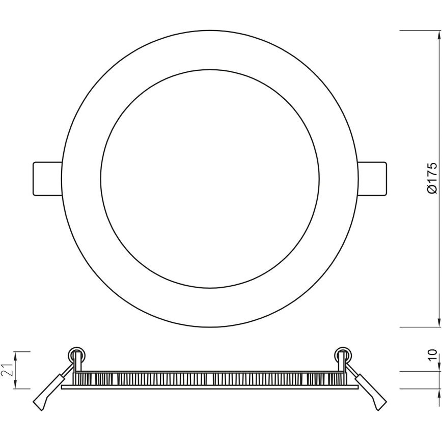 APLED - LED Bathroom recessed light RONDO LED/12W/230V IP54 175 mm