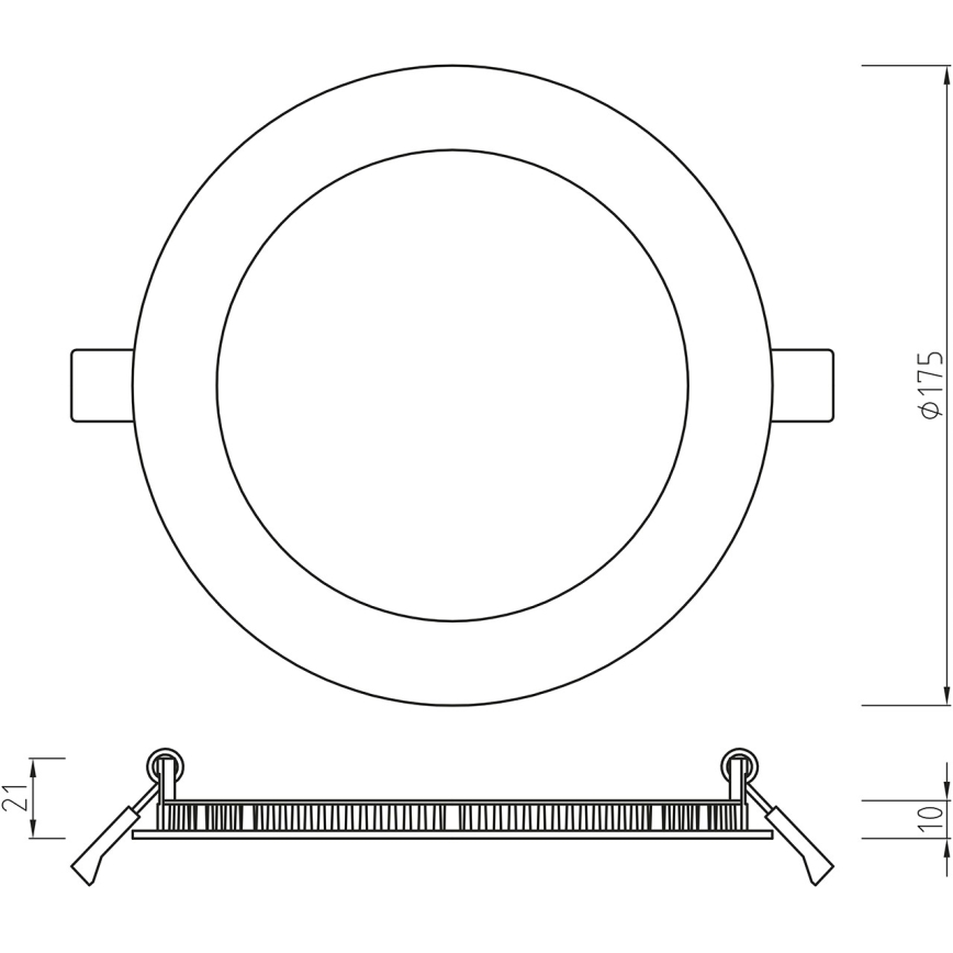 APLED - LED Bathroom recessed light RONDO LED/12W/230V IP54 175 mm