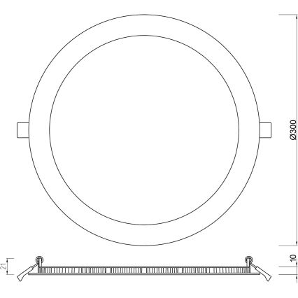 APLED - LED Bathroom recessed light RONDO LED/24W/230V IP41 300 mm