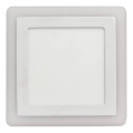 APLED - LED Bathroom recessed light SQUARE DUO LED/4W + LED/12W/230V IP41 3000/4000K 19,5x19,5 cm white