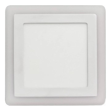 APLED - LED Bathroom recessed light SQUARE DUO LED/4W + LED/12W/230V IP41 3000/4000K 19,5x19,5 cm white