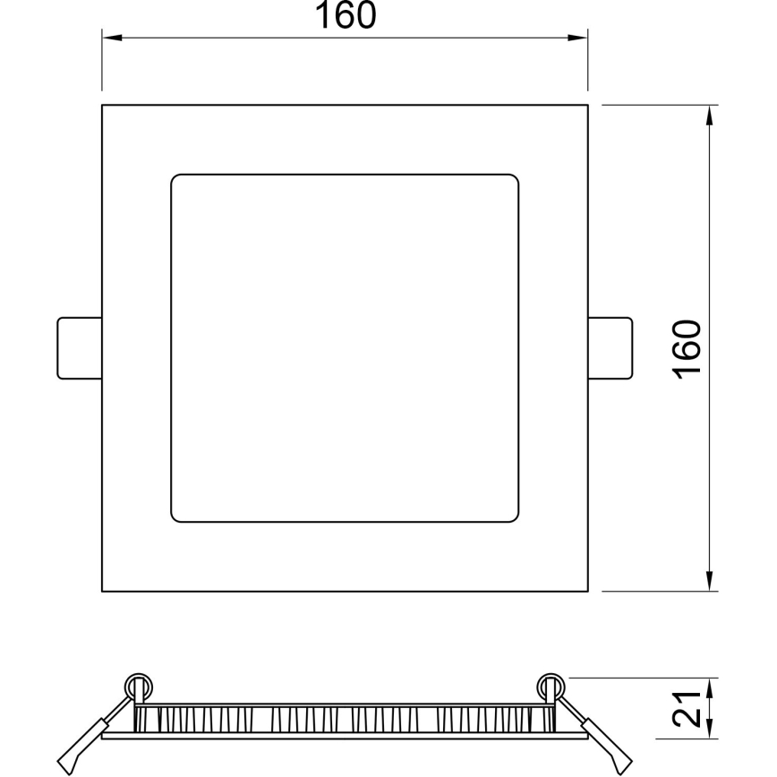 APLED - LED Bathroom recessed light SQUARE LED/12W/230V IP41 170x170 mm