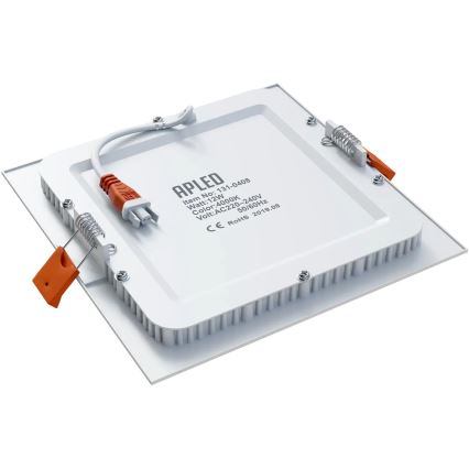 APLED - LED Bathroom recessed light SQUARE LED/12W/230V IP40 17x17 cm white