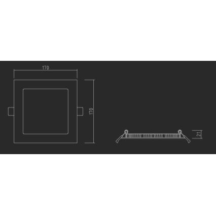 APLED - LED Bathroom recessed light SQUARE LED/12W/230V IP40 17x17 cm white