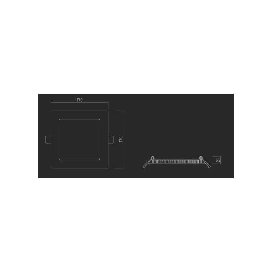 APLED - LED Bathroom recessed light SQUARE LED/12W/230V IP40 17x17 cm white