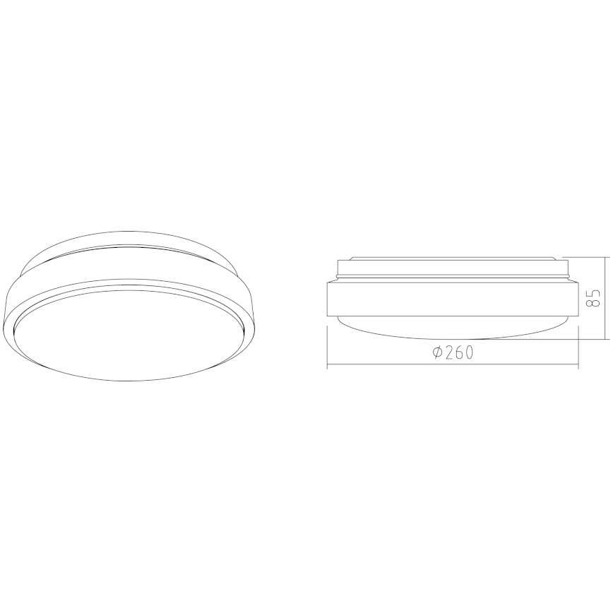 APLED - LED Ceiling light LENS PP TRICOLOR LED/12W/230V IP41 2700 - 6500K 825lm