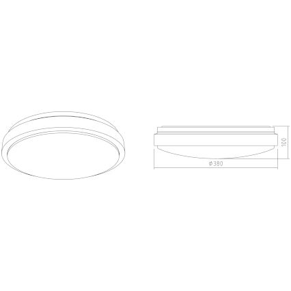 APLED - LED Ceiling light LENS PP TRICOLOR LED/24W/230V IP41 2700 - 6500K 1680lm