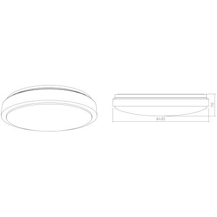 APLED - LED Ceiling light LENS PP TRICOLOR LED/36W/230V IP41 2700 - 6500K 2520lm