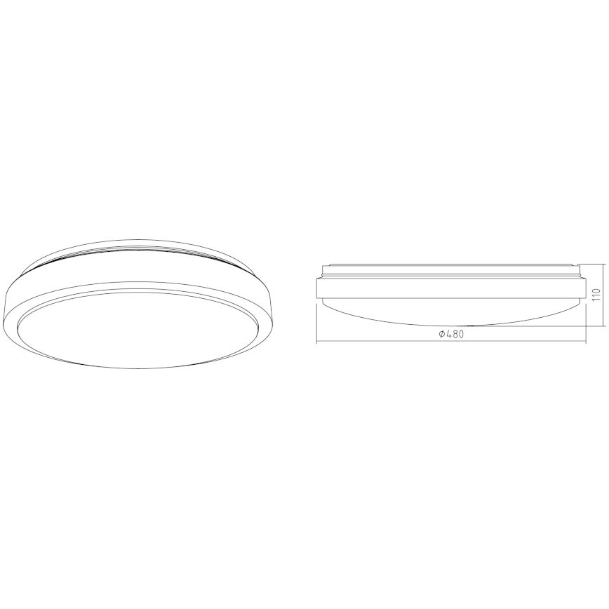 APLED - LED Ceiling light LENS PP TRICOLOR LED/36W/230V IP41 2700 - 6500K 2520lm