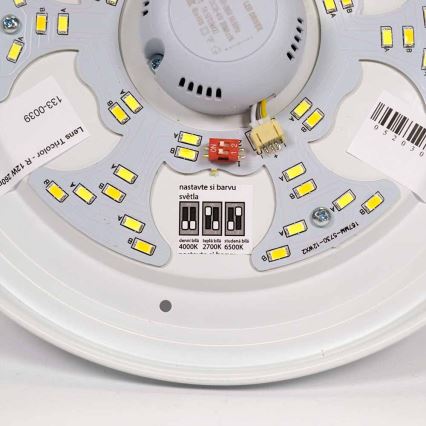 APLED - LED Ceiling light with sensor LENS PP TRICOLOR LED/18W/230V IP44 2700 - 6500K 1210lm