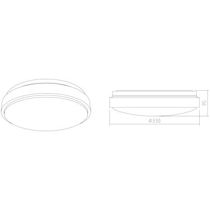 APLED - LED Ceiling light with sensor LENS PP TRICOLOR LED/18W/230V IP44 2700 - 6500K 1210lm
