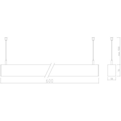 APLED - LED Chandelier on a string LOOK LED/23W/230V 4000K 60 cm silver