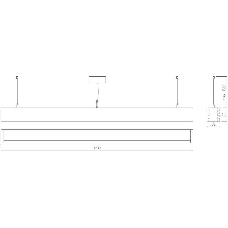 APLED - LED Chandelier on a string LOOK LED/36W/230V 4000K 120 cm oak