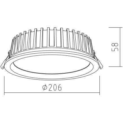 APLED - LED Recessed light RONDO WOODLINE LED/12W/230V 3000K d. 20 cm ash solid wood
