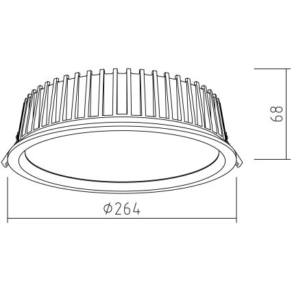 APLED - LED Recessed light RONDO WOODLINE LED/18W/230V 3000K d. 26 cm ash solid wood