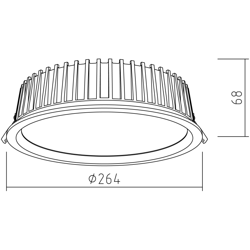 APLED - LED Recessed light RONDO WOODLINE LED/18W/230V 3000K d. 26 cm ash solid wood