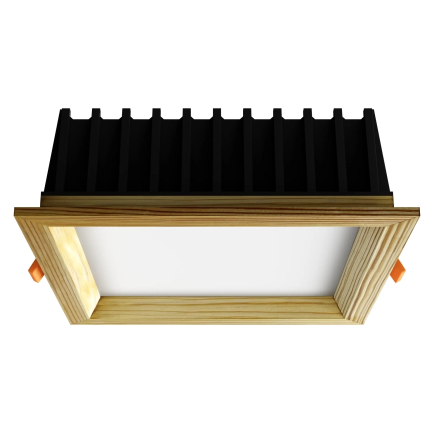 APLED - LED Recessed light SQUARE WOODLINE LED/12W/230V 3000K 17x17 cm pine solid wood