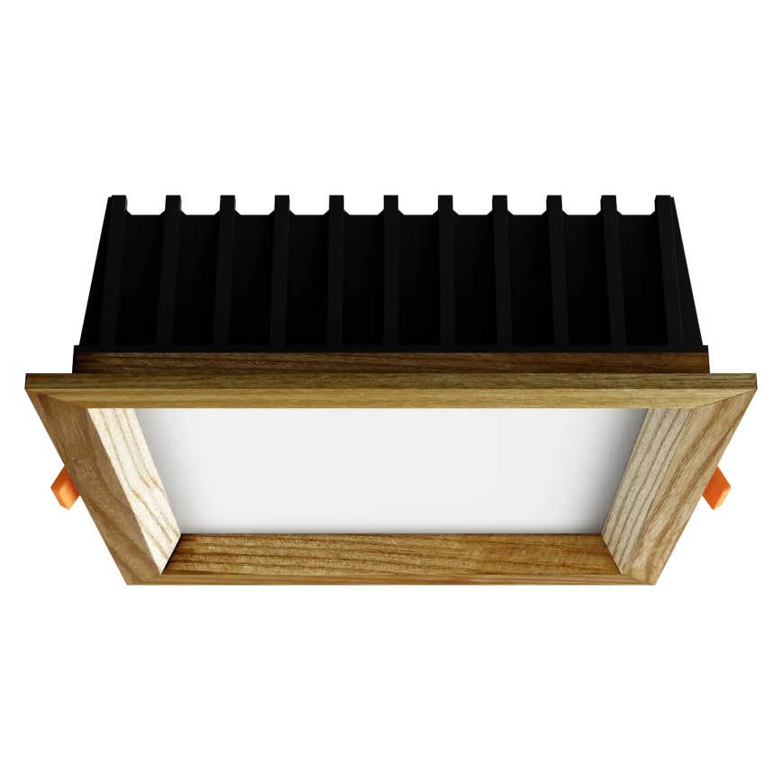 APLED - LED Recessed light SQUARE WOODLINE LED/12W/230V 4000K 17x17 cm ash solid wood