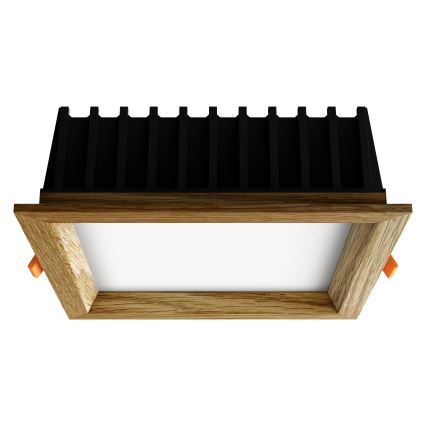 APLED - LED Recessed light SQUARE WOODLINE LED/12W/230V 4000K 17x17 cm oak solid wood