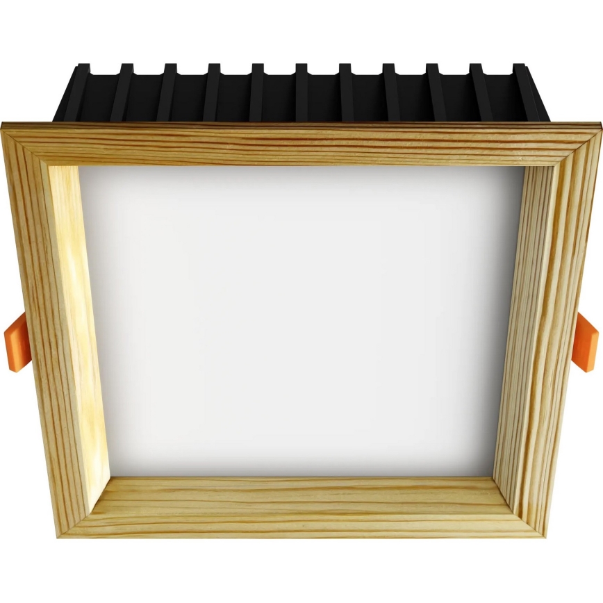 APLED - LED Recessed light SQUARE WOODLINE LED/12W/230V 4000K 17x17 cm pine solid wood