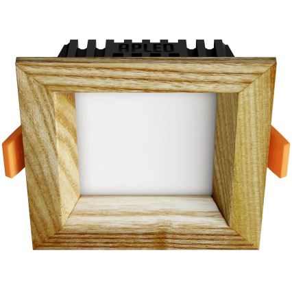 APLED - LED Recessed light SQUARE WOODLINE LED/3W/230V 3000K 9x9 cm ash solid wood