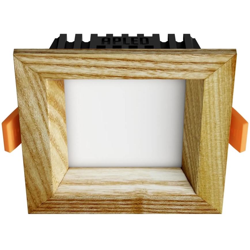 APLED - LED Recessed light SQUARE WOODLINE LED/3W/230V 3000K 9x9 cm ash solid wood